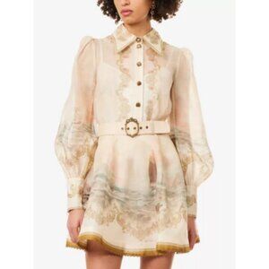 Zimmermann Rebellious Navy Style Mini Light-Colored Short Dress